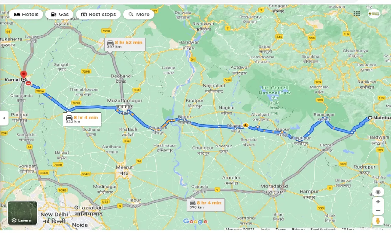 nainital-to-karnal-round-trip