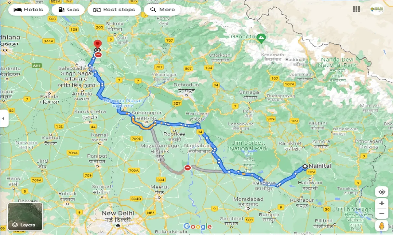 nainital-to-kasauli-taxi