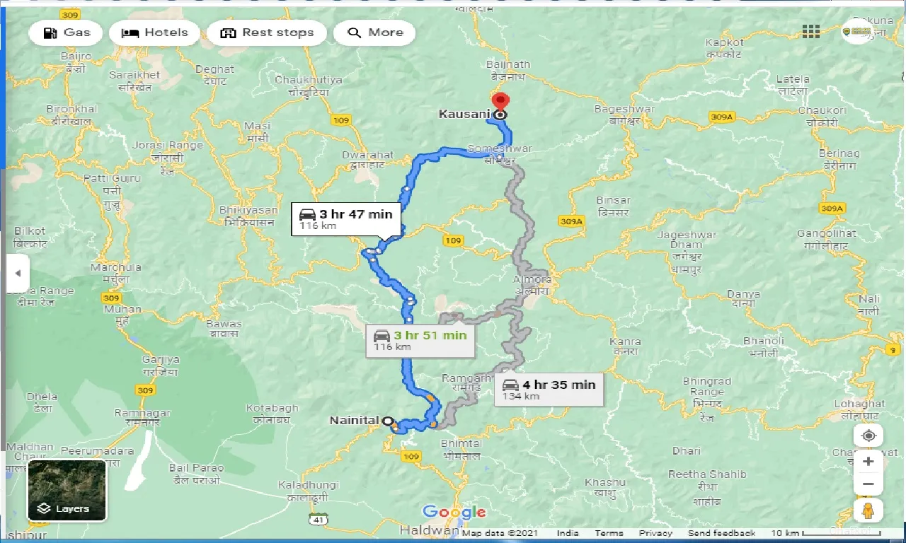 nainital-to-kausani-one-way