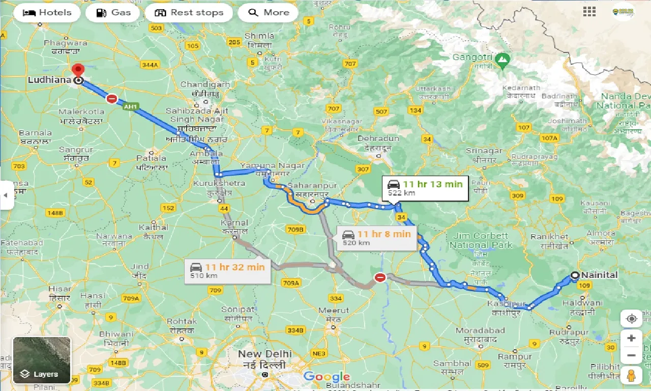 nainital-to-ludhiana-one-way