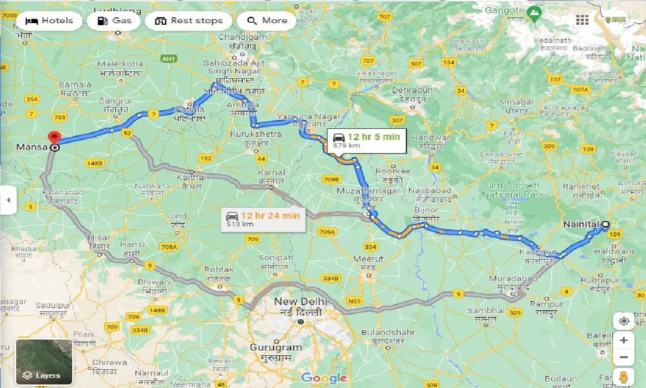 nainital-to-mansa-one-way