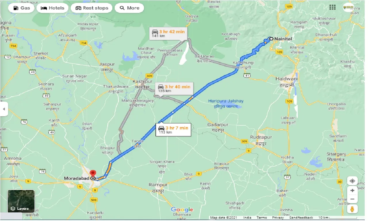 nainital-to-moradabad-round-trip