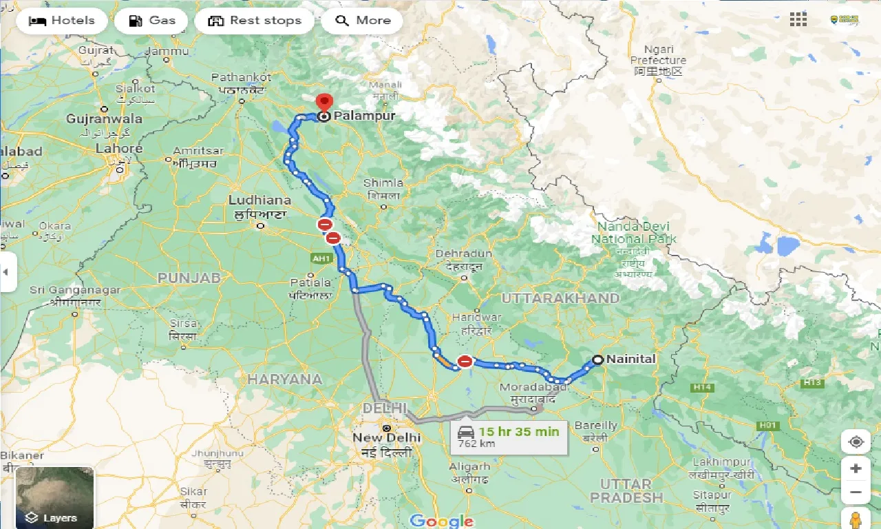 nainital-to-palampur-one-way