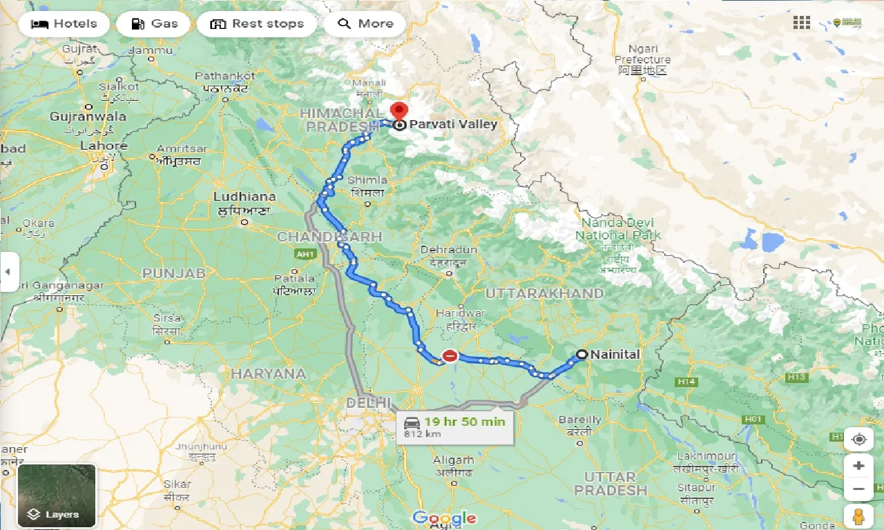 nainital-to-parvati-valley-taxi
