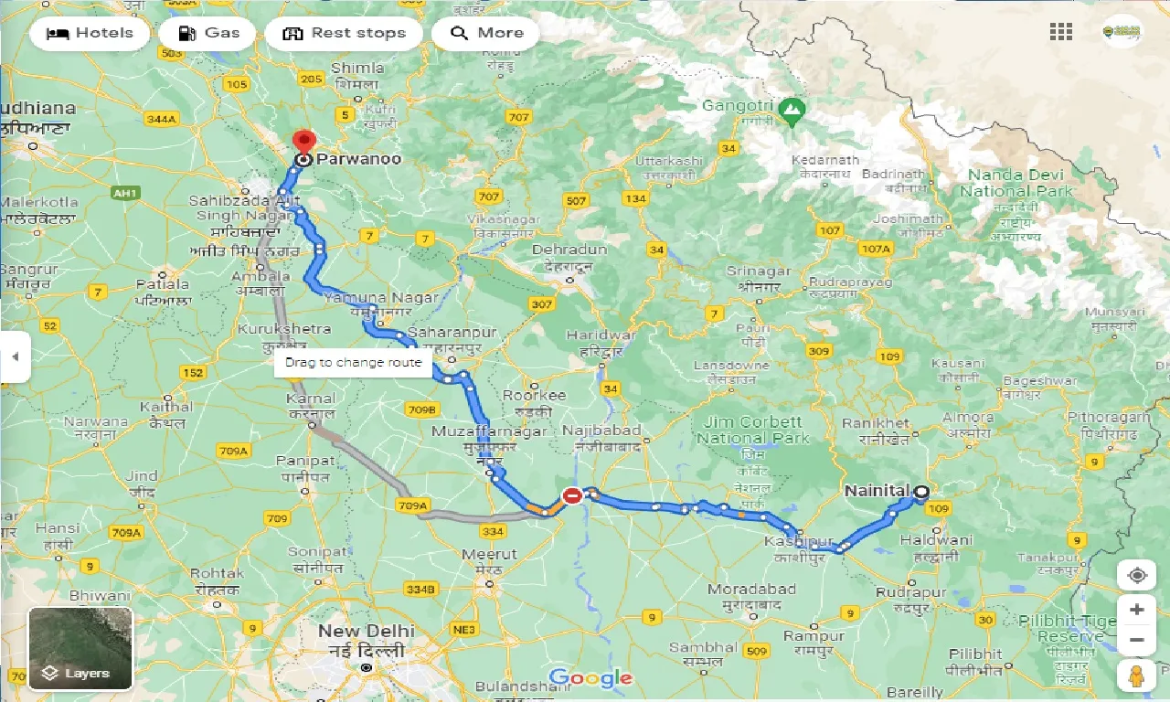 nainital-to-parwanoo-one-way