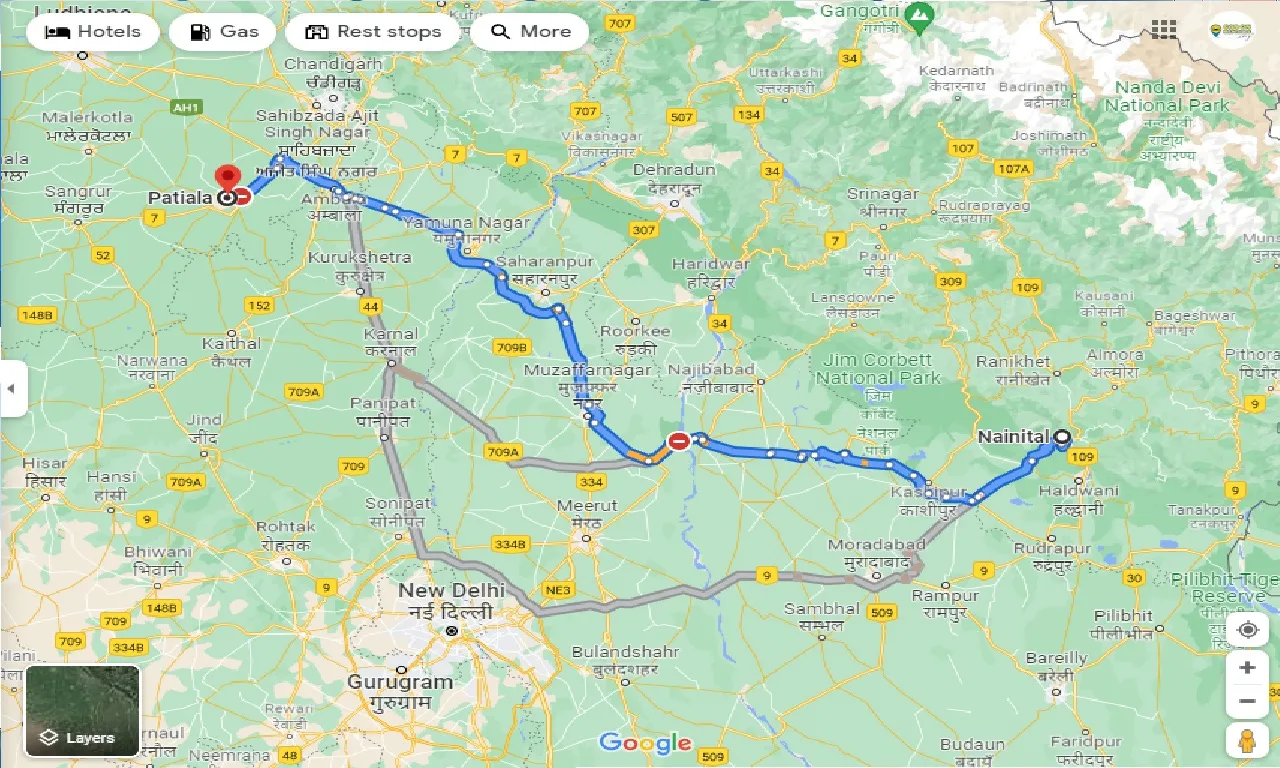 nainital-to-patiala-taxi