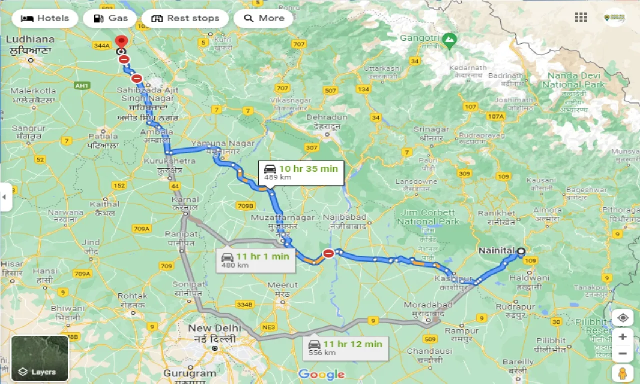 nainital-to-ropar-one-way