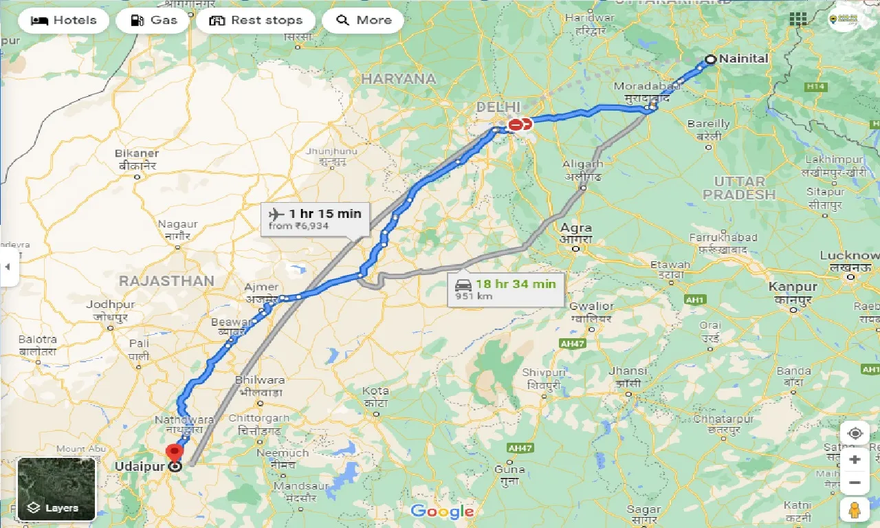 nainital-to-udaipur-one-way