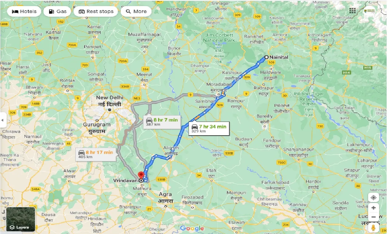 nainital-to-vrindavan-one-way