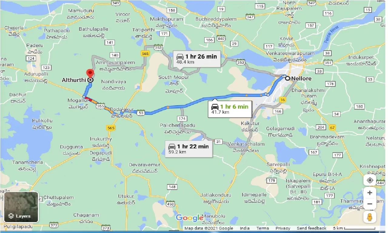 nellore-to-althurthi-taxi
