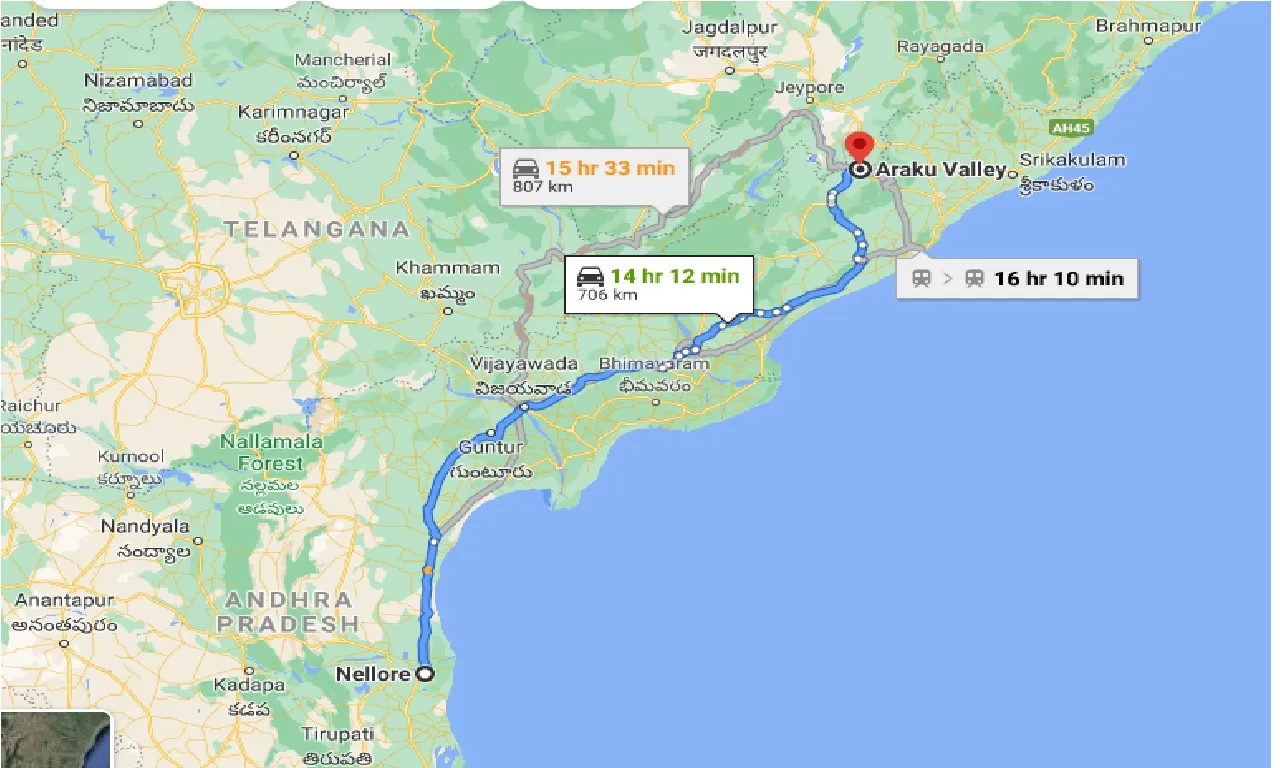nellore-to-araku-valley-one-way