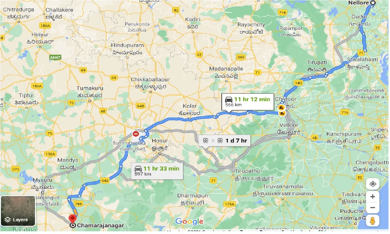 nellore-to-chamarajnagar-taxi