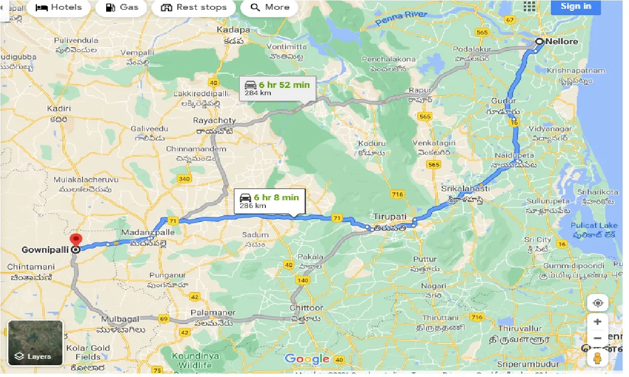 nellore-to-gownipalli-one-way
