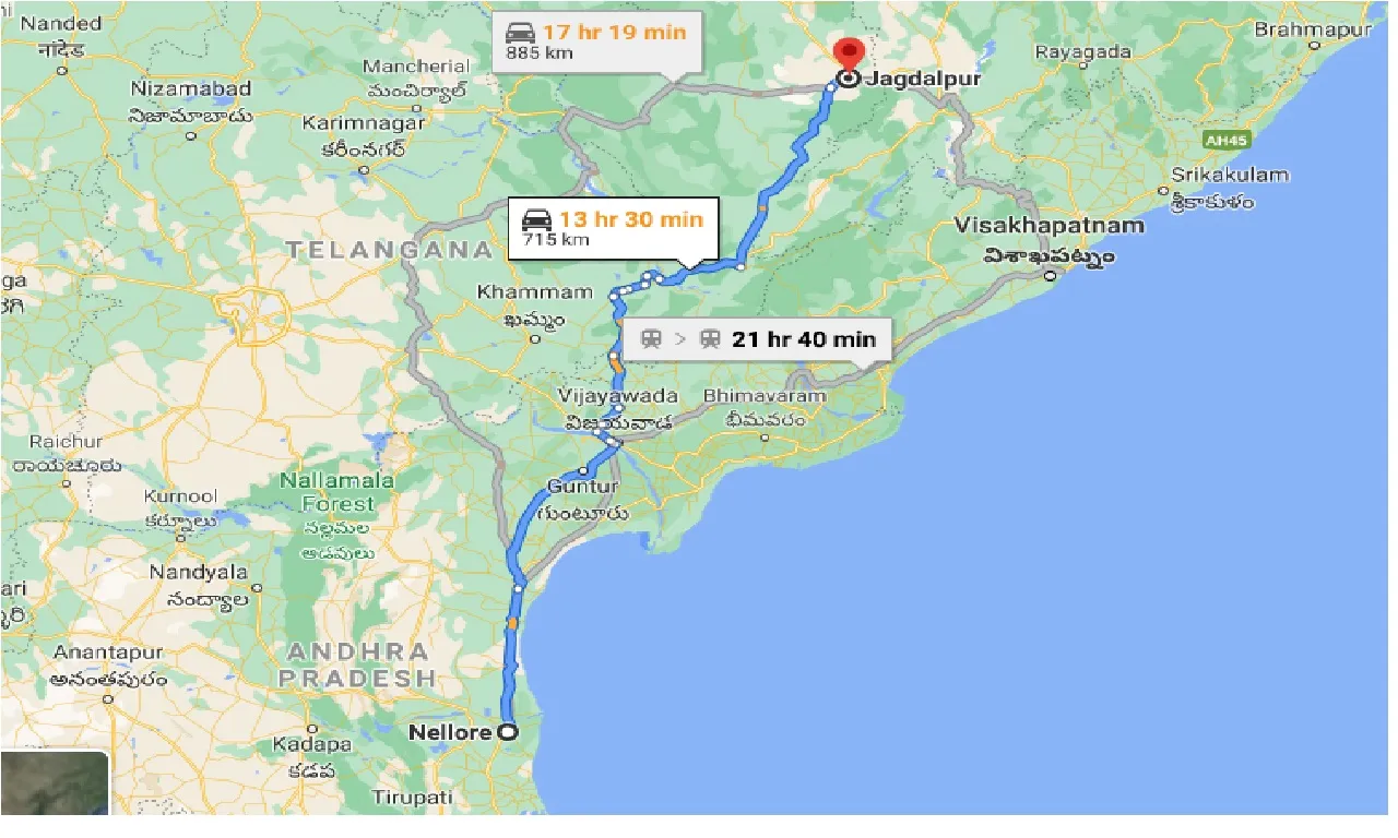 nellore-to-jagdalpur-taxi