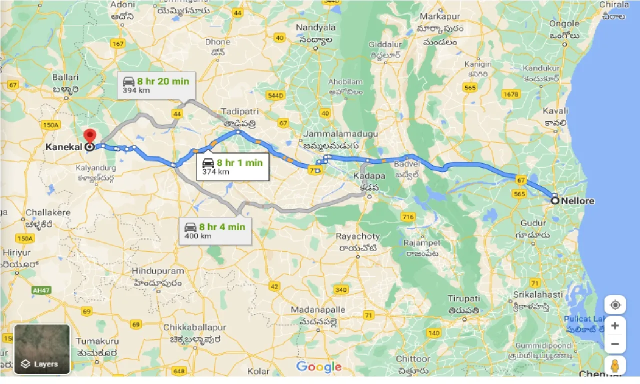 nellore-to-kanekal-one-way