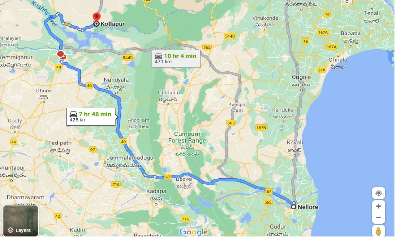 nellore-to-kollapur-taxi