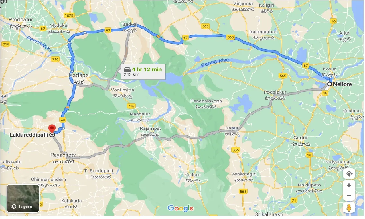 nellore-to-lakkireddipalli-one-way