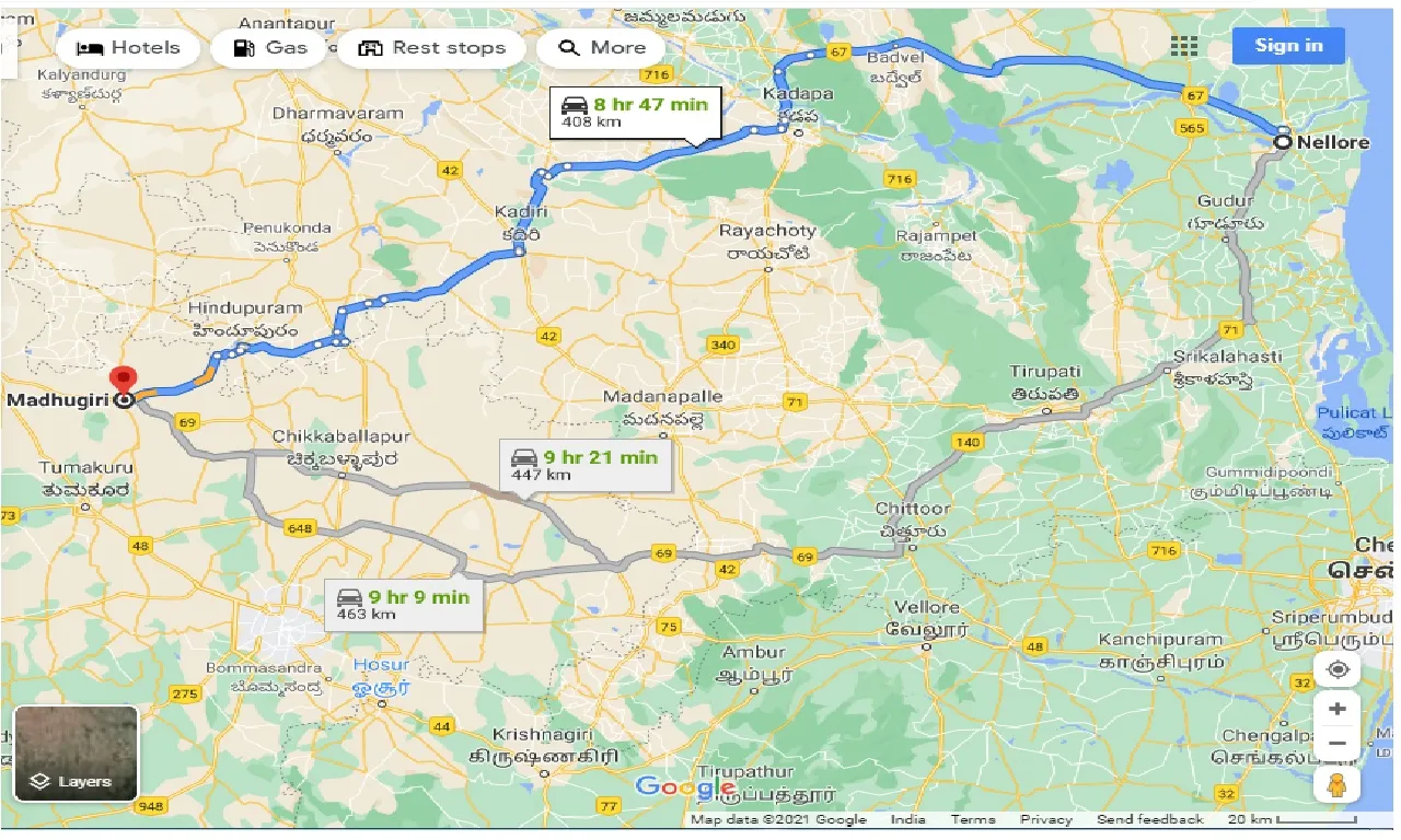 nellore-to-madhugiri-taxi
