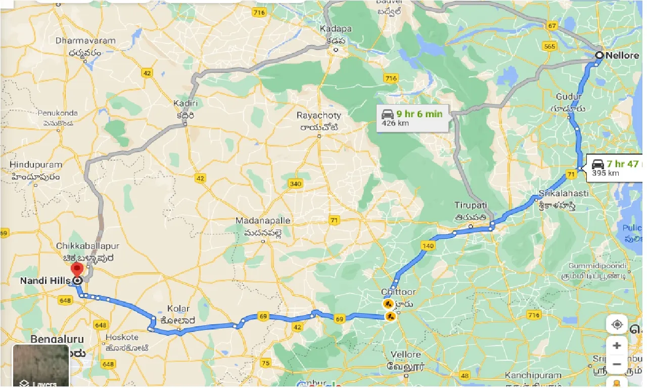 nellore-to-nandi-hills-one-way