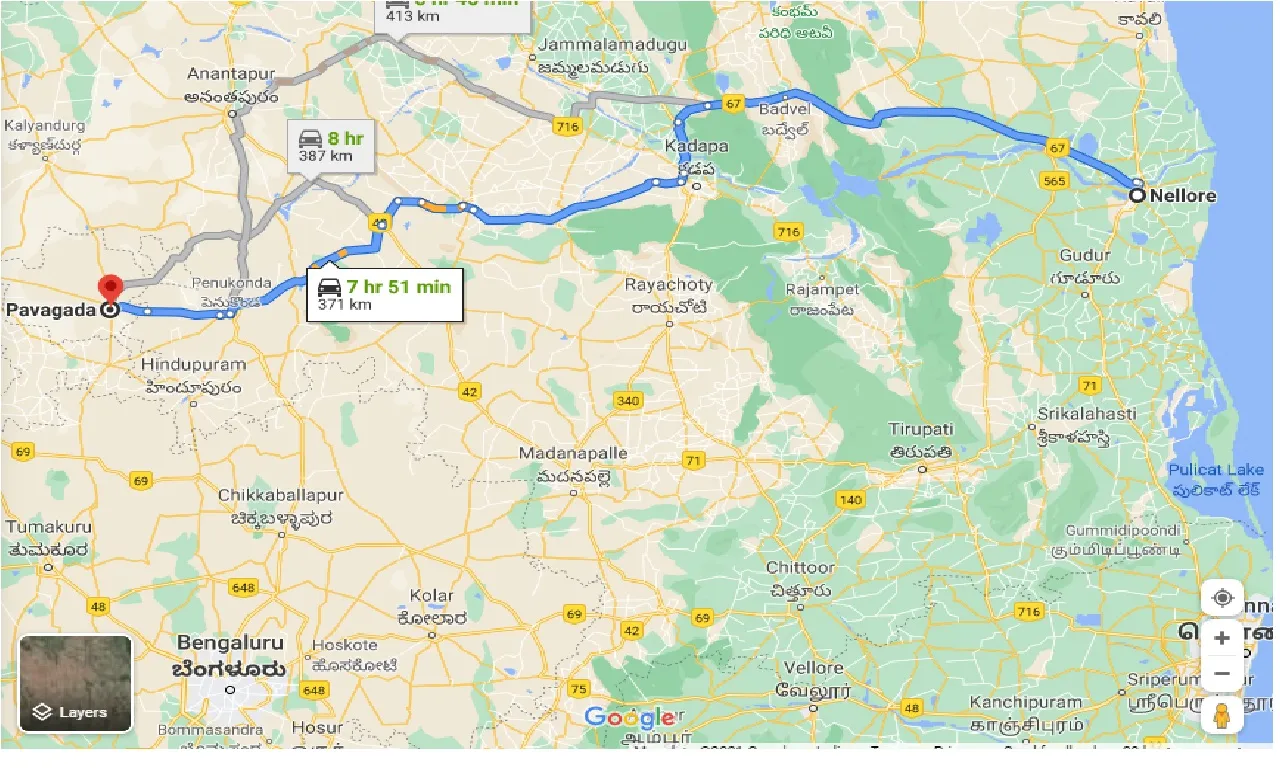 nellore-to-pavagada-one-way