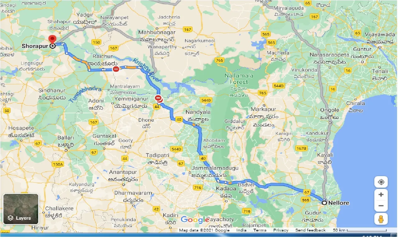 nellore-to-shorapur-one-way