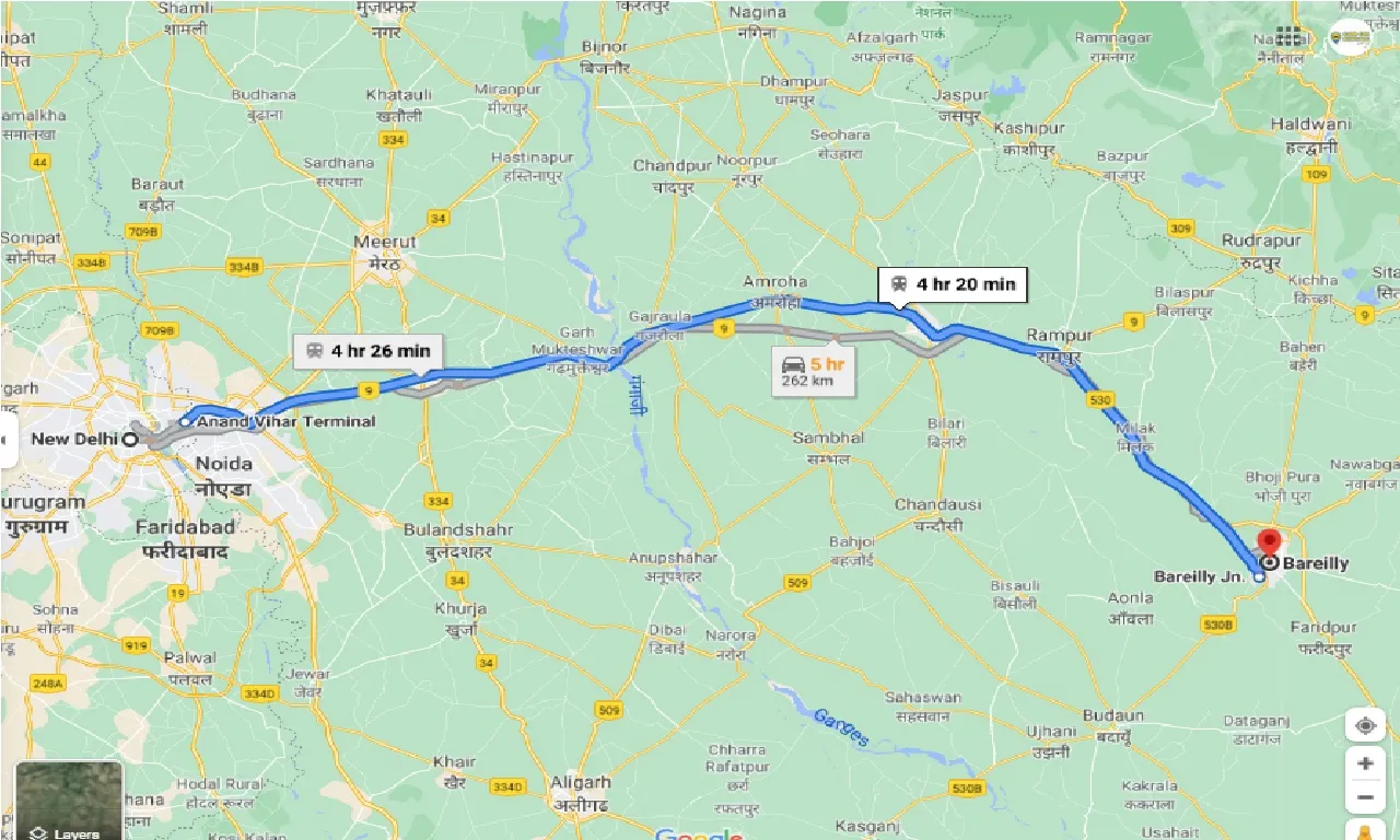 new-delhi-to-bareilly-one-way