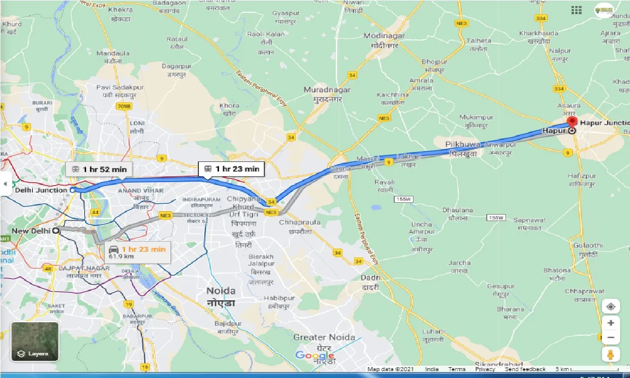 new-delhi-to-hapur-round-trip