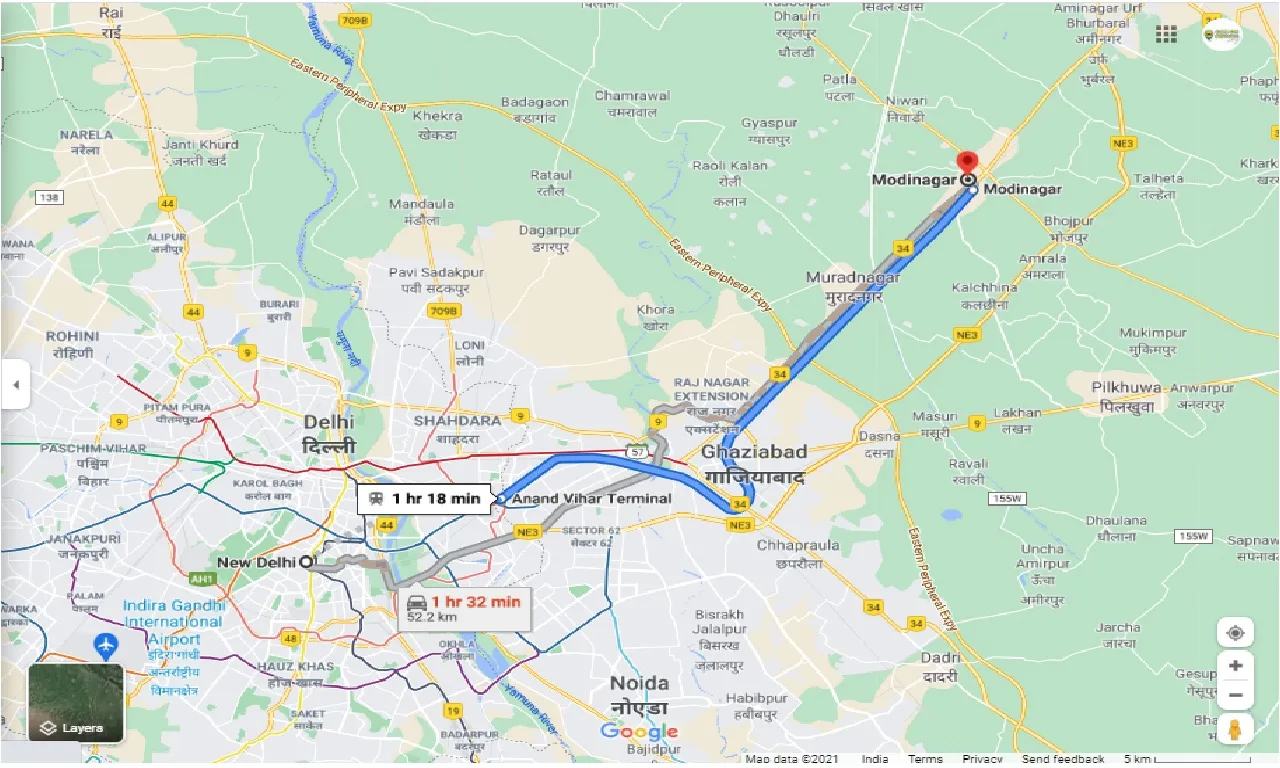 new-delhi-to-modinagar-one-way