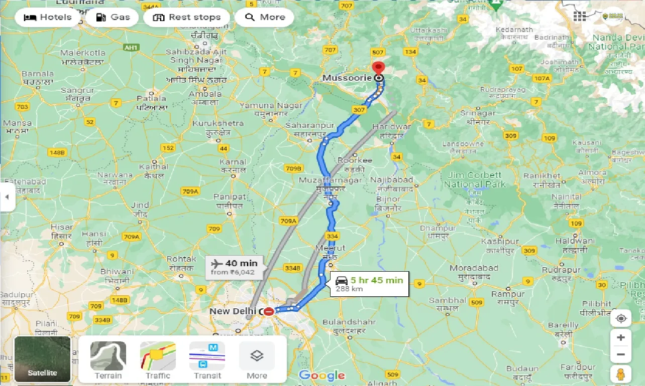 new-delhi-to-mussoorie-one-way