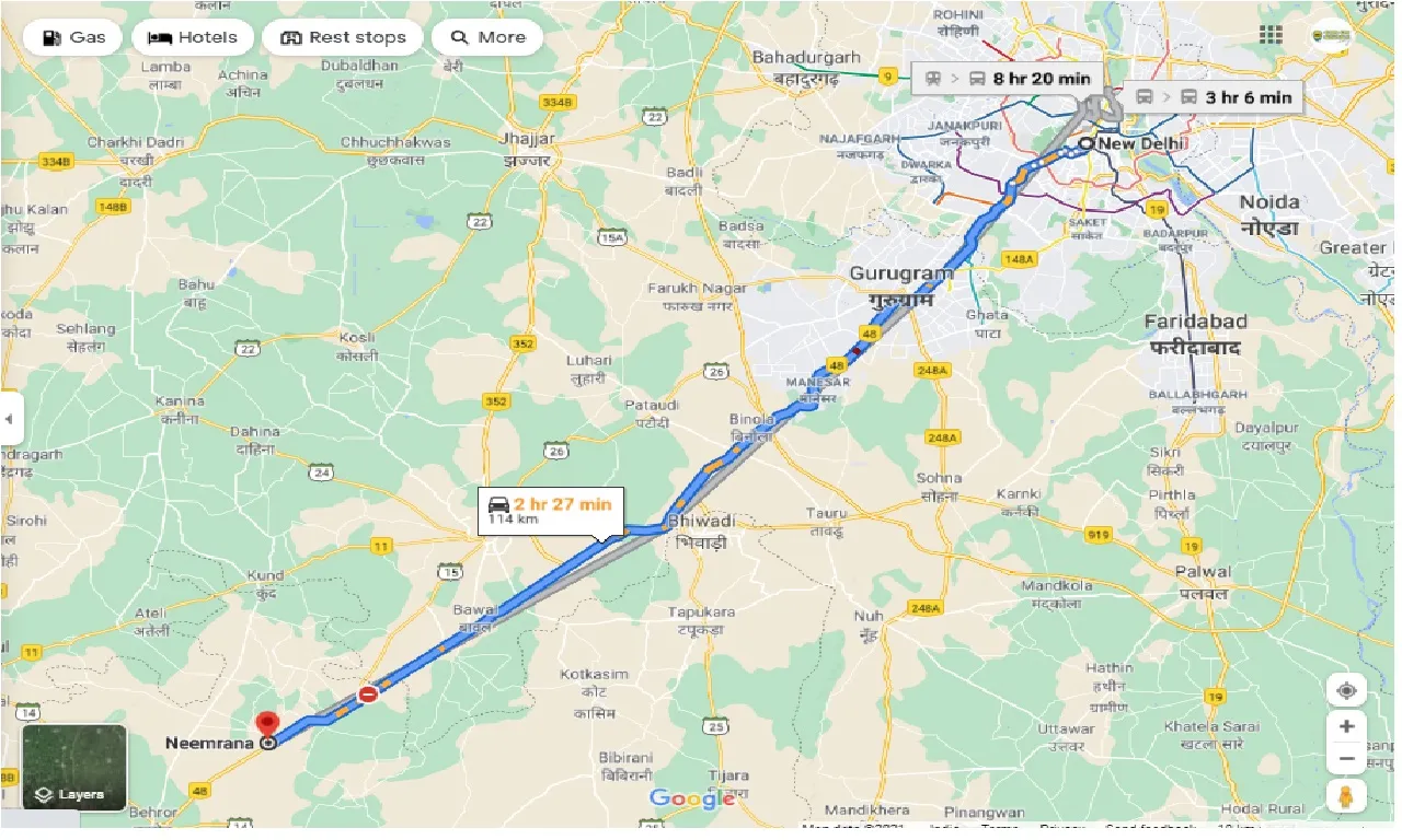new-delhi-to-neemrana-one-way