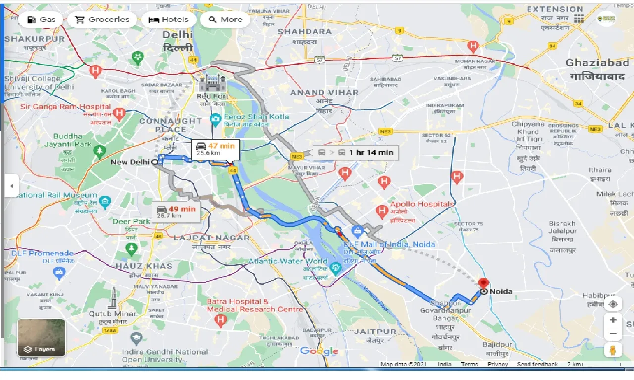 new-delhi-to-noida-one-way