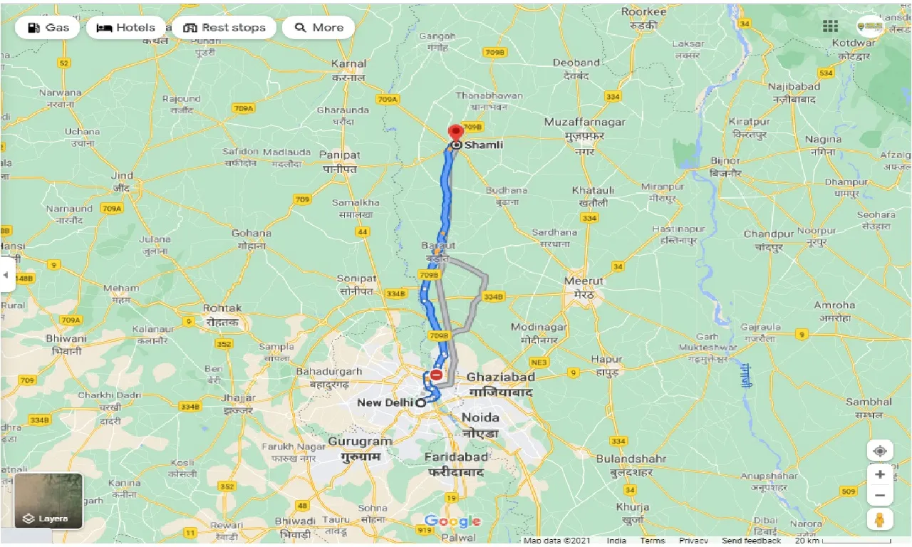 new-delhi-to-shamli-one-way