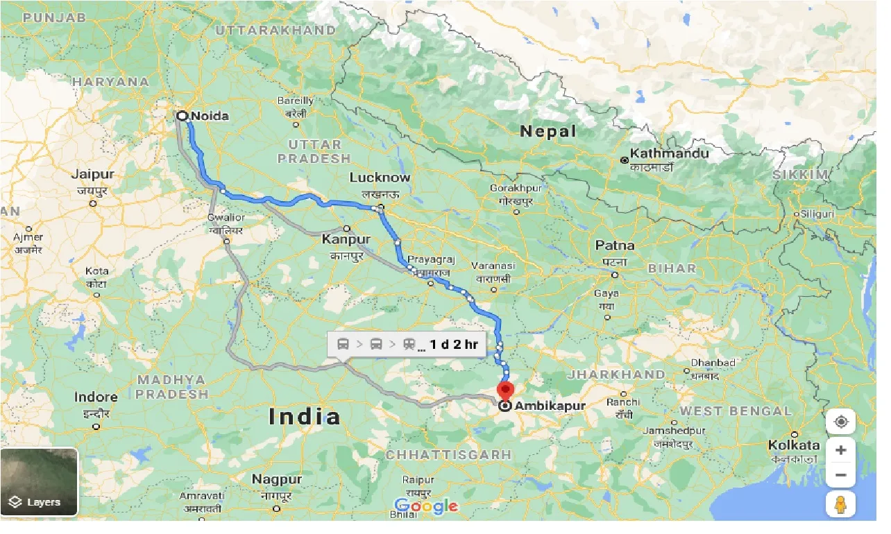 noida-to-ambikapur-taxi