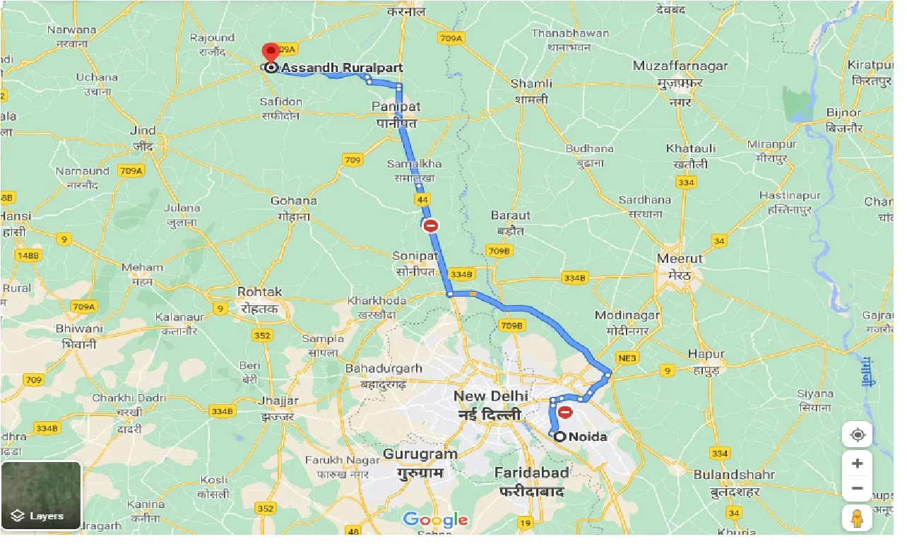 noida-to-assandh-ruralpart-taxi