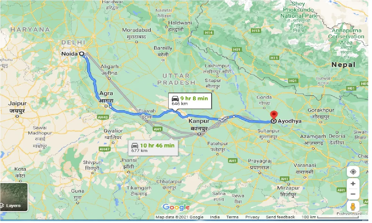 noida-to-ayodhya-one-way