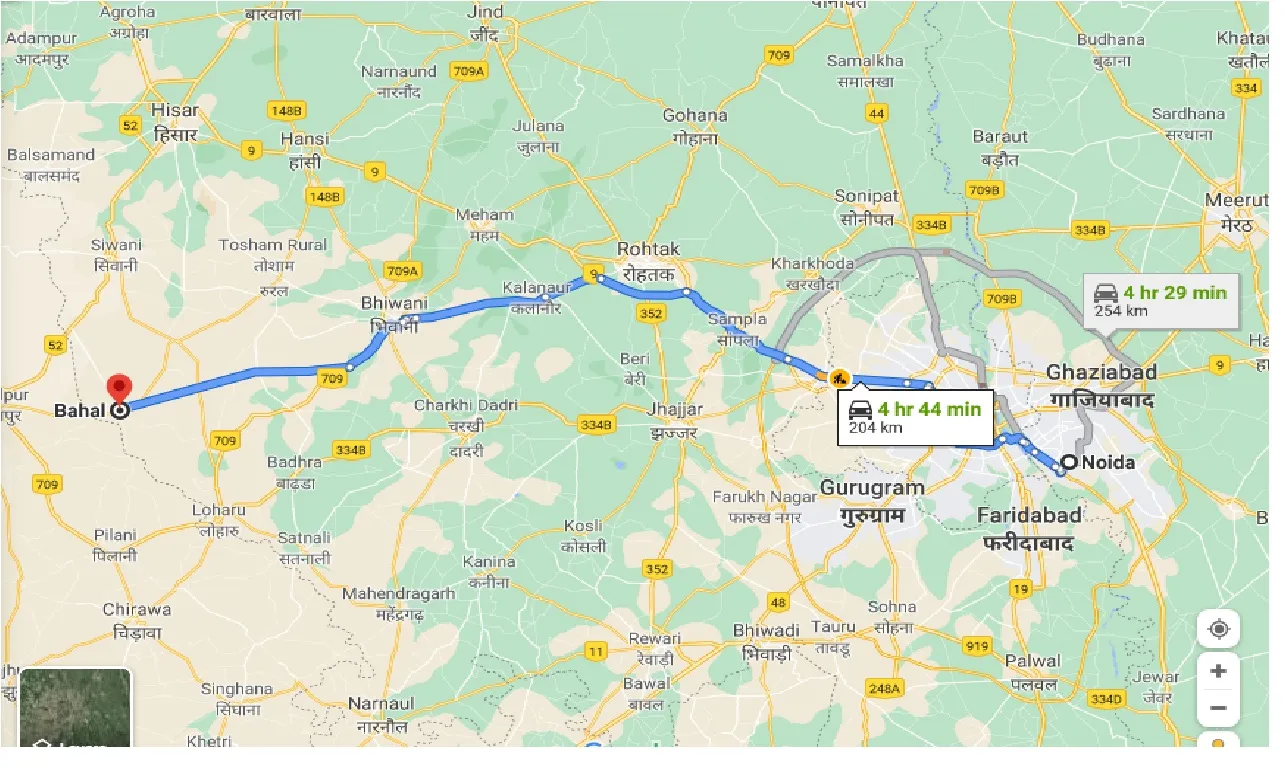 noida-to-bahal-taxi