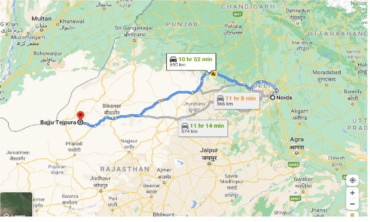 noida-to-bajju-tejpura-taxi
