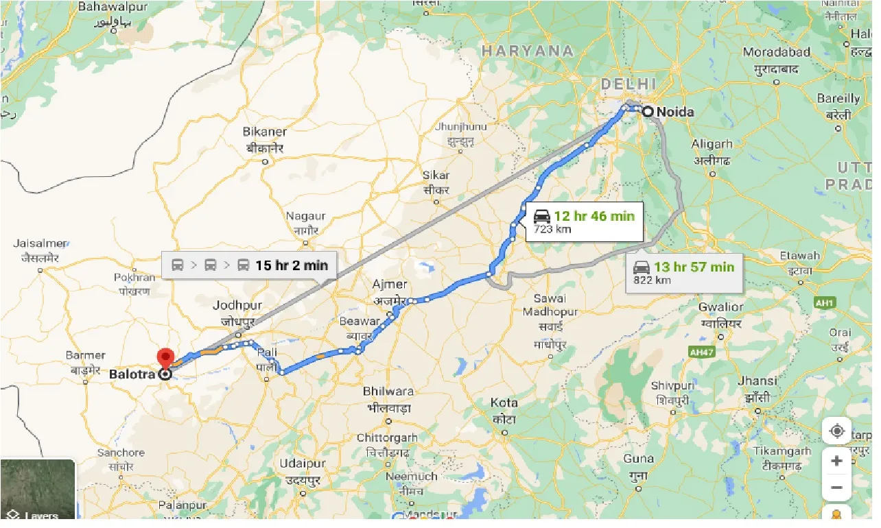 noida-to-balotra-one-way