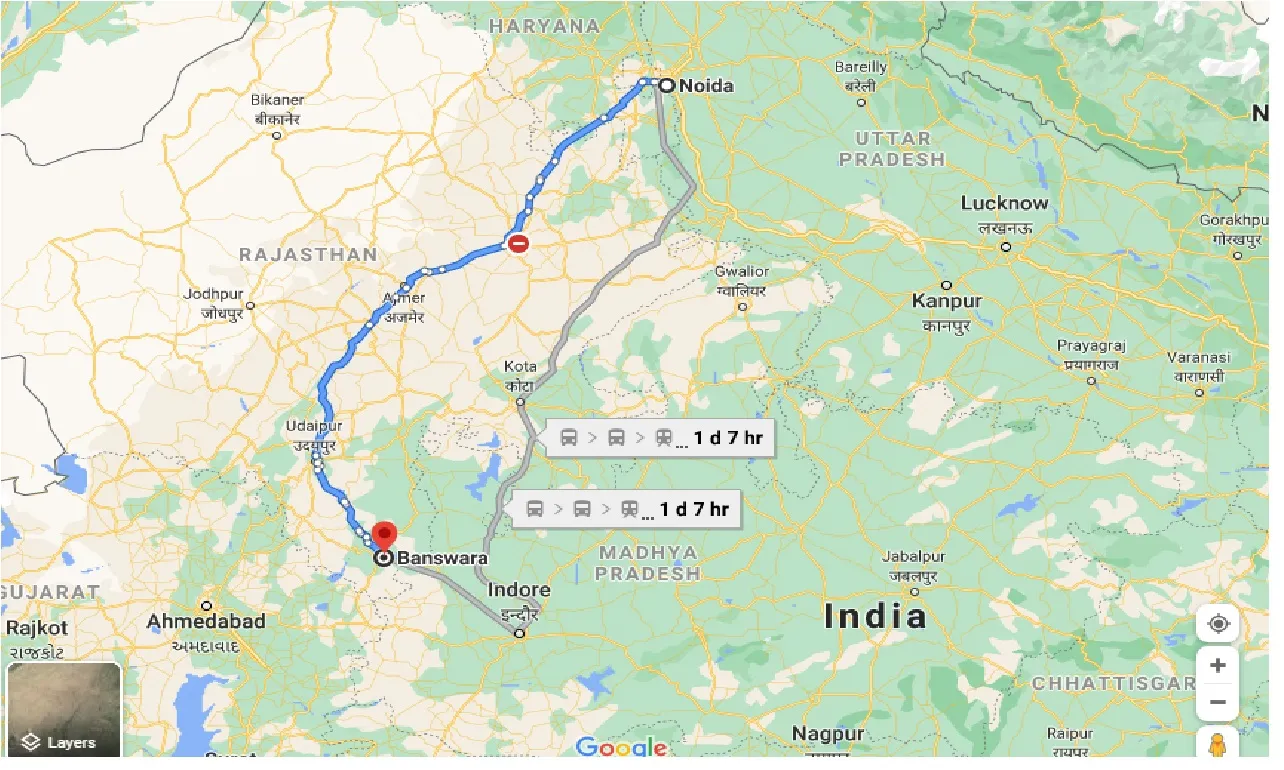 noida-to-banswara-one-way