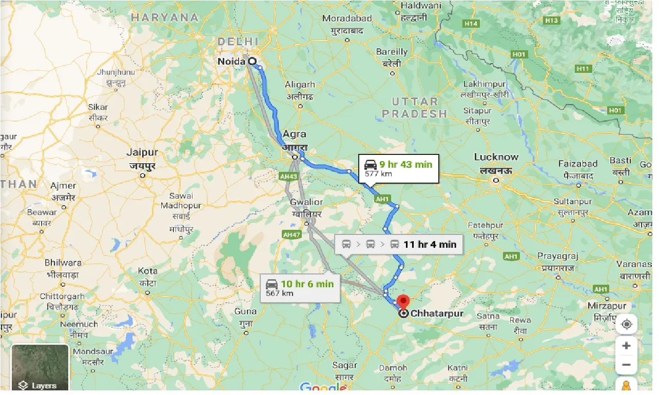 noida-to-chhatarpur-one-way