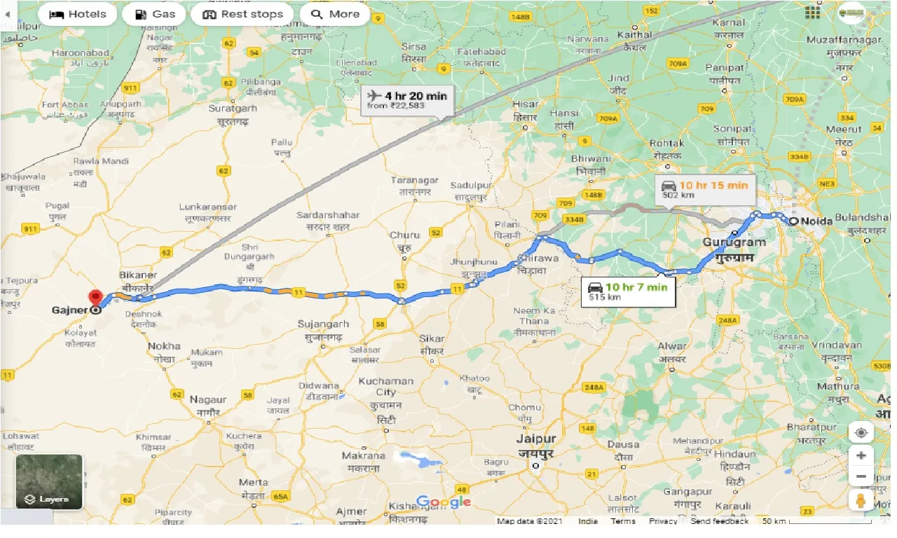 noida-to-gajner-round-trip