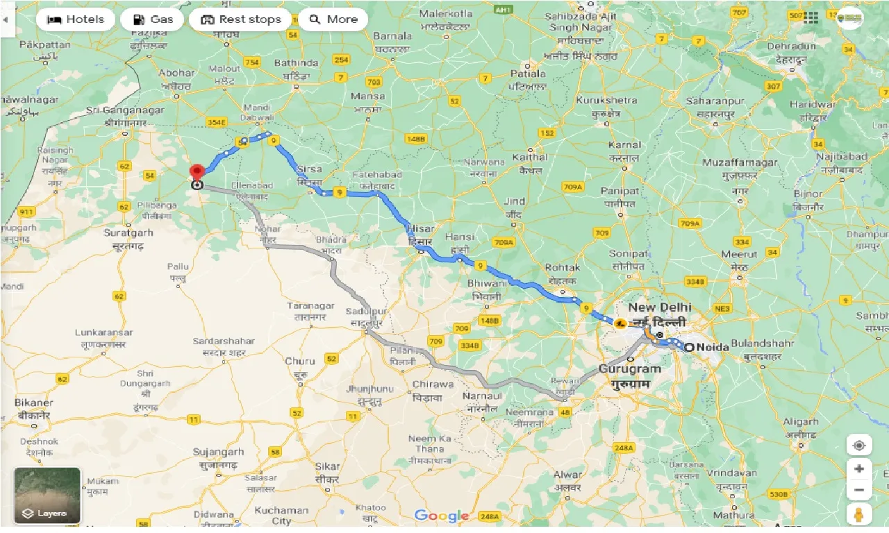 noida-to-hanumangarh-one-way