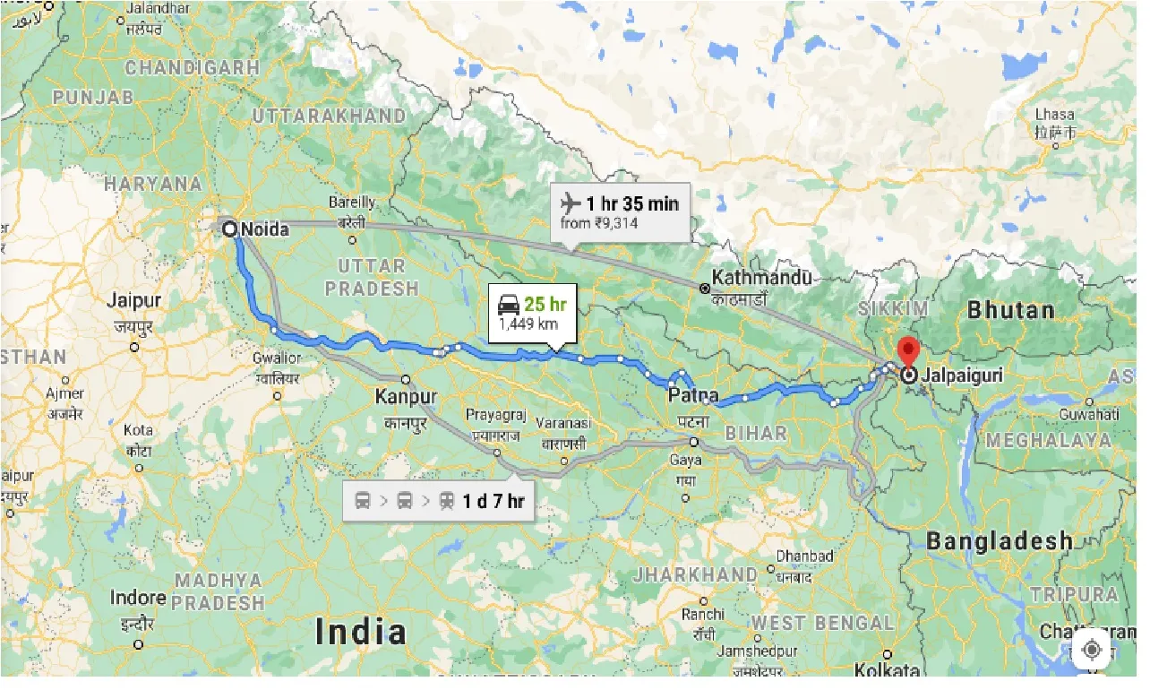 noida-to-jalpaiguri-one-way