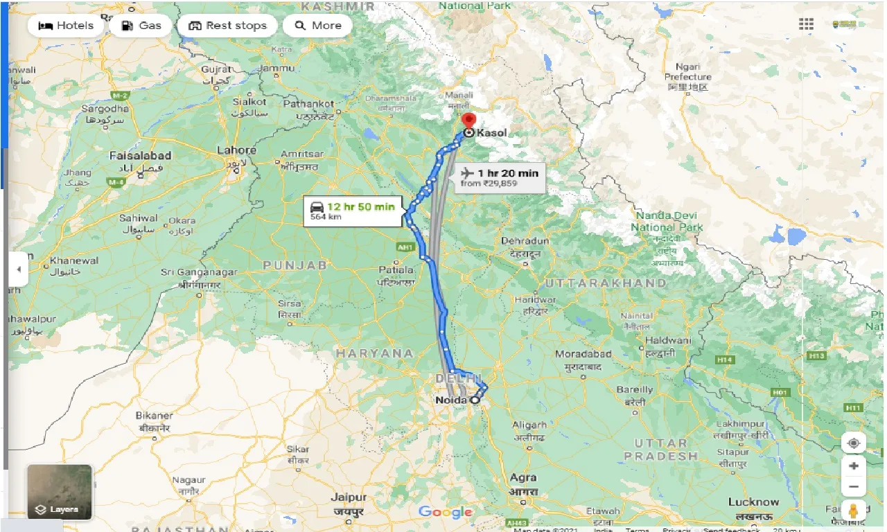 noida-to-kasol-one-way
