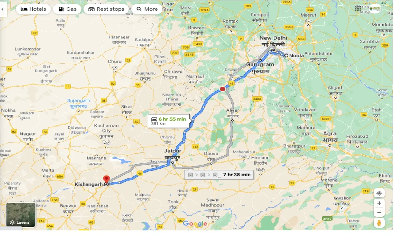 noida-to-kishangarh-round-trip