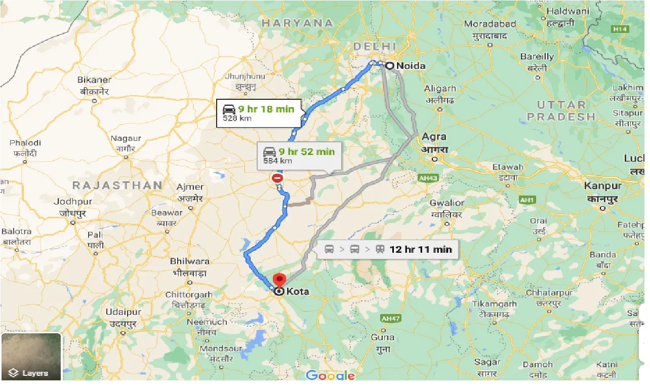 noida-to-kota-one-way