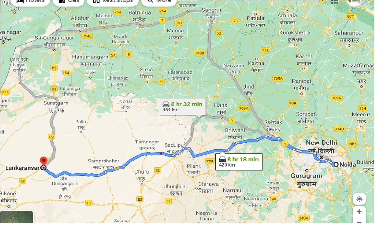 noida-to-lunkaransar-one-way