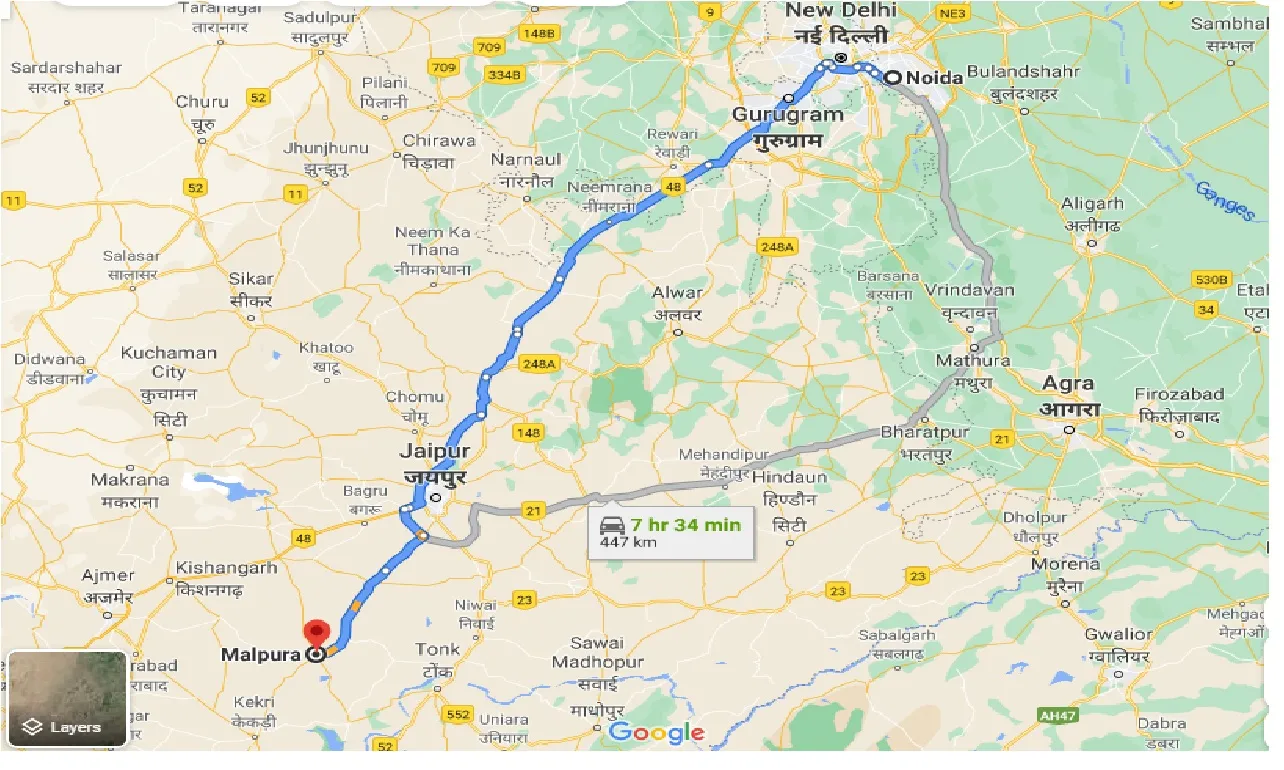 noida-to-malpura-one-way
