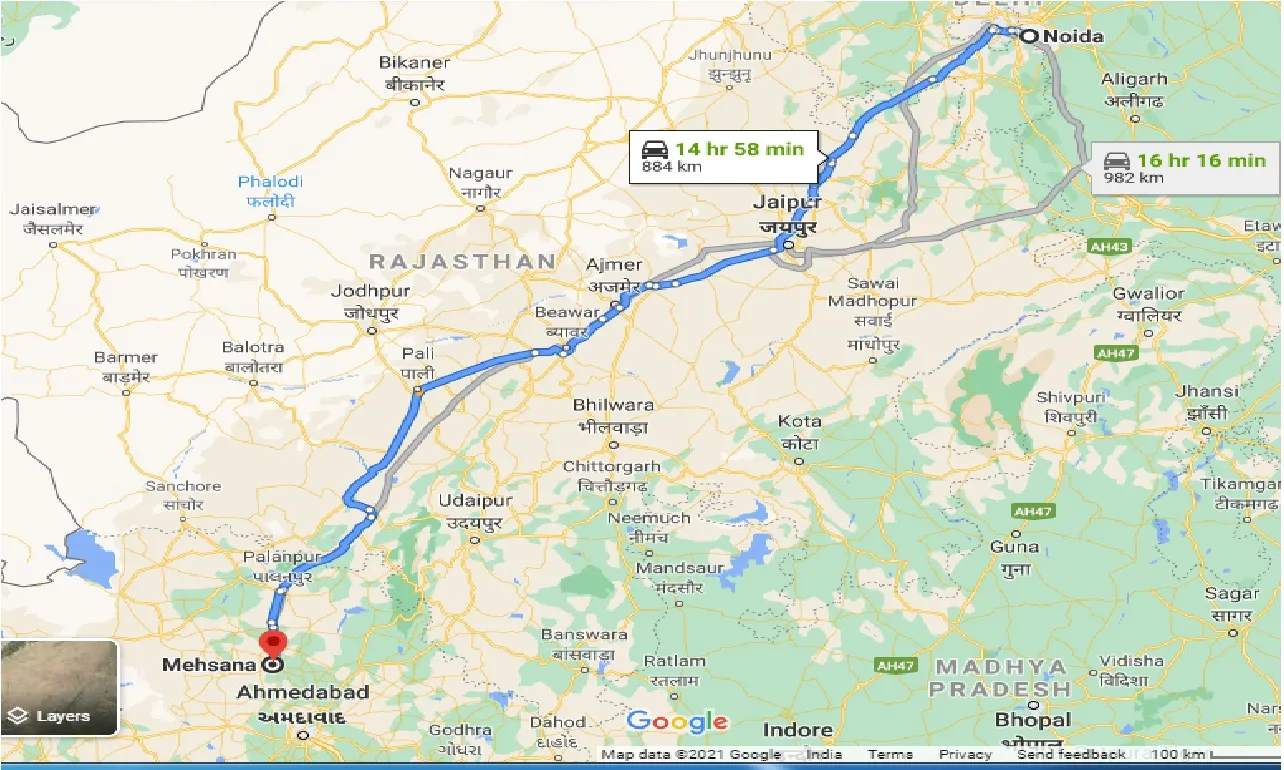 noida-to-mehsana-taxi