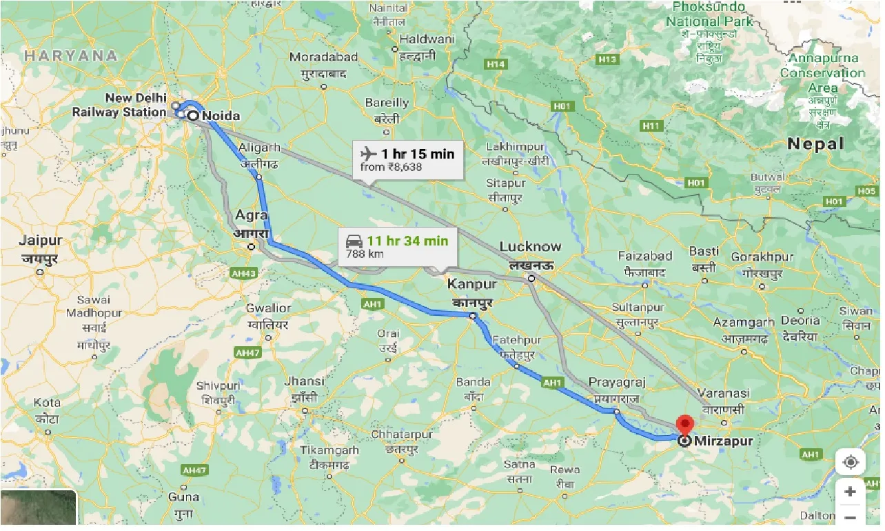noida-to-mirzapur-taxi